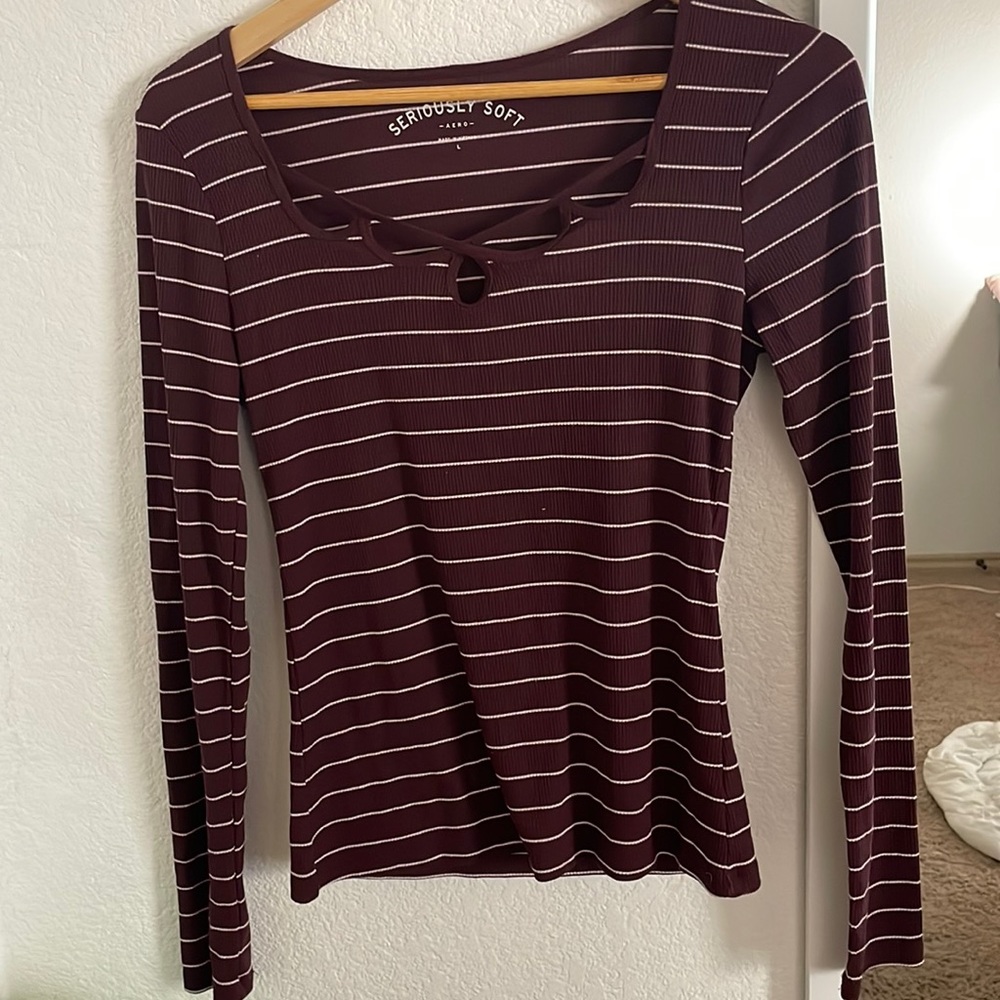 long sleeve purple top
